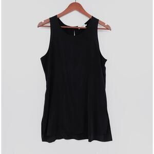 The Reset R-LABEL Silk Tank Top Womens Small Black Lagenlook Minimalist